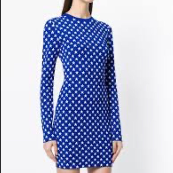 Givenchy Women's Star-Pattern Jacquard Fitted Dress - Electric Blue - Picture 3 of 4